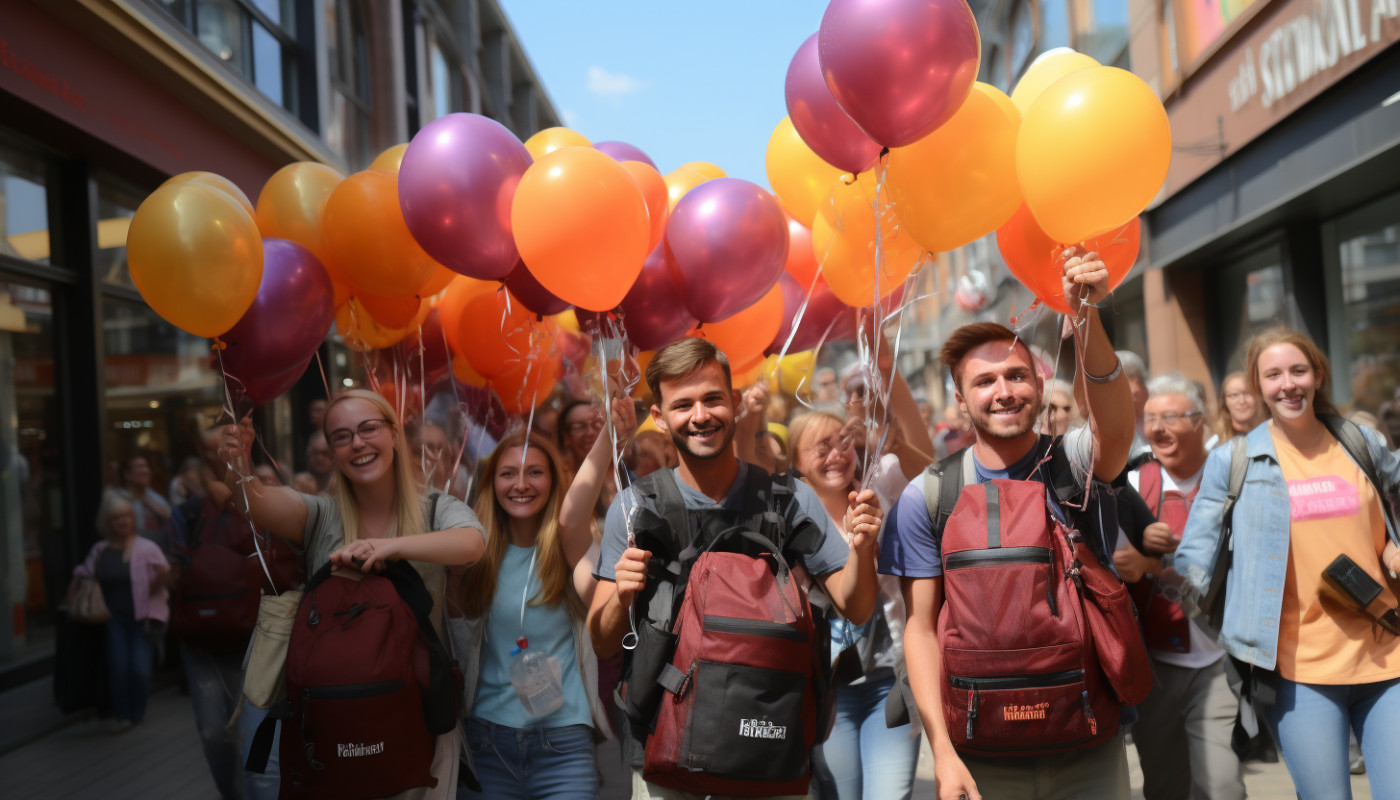 Economie - Mobiliser les foules : techniques de street marketing avec ballons et drapeaux sac à dos